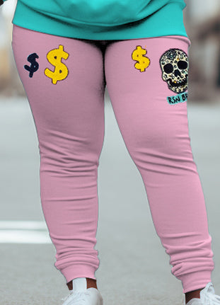 Couple Big & Tall Casual Outfit Self Made Skull Hoodie Set