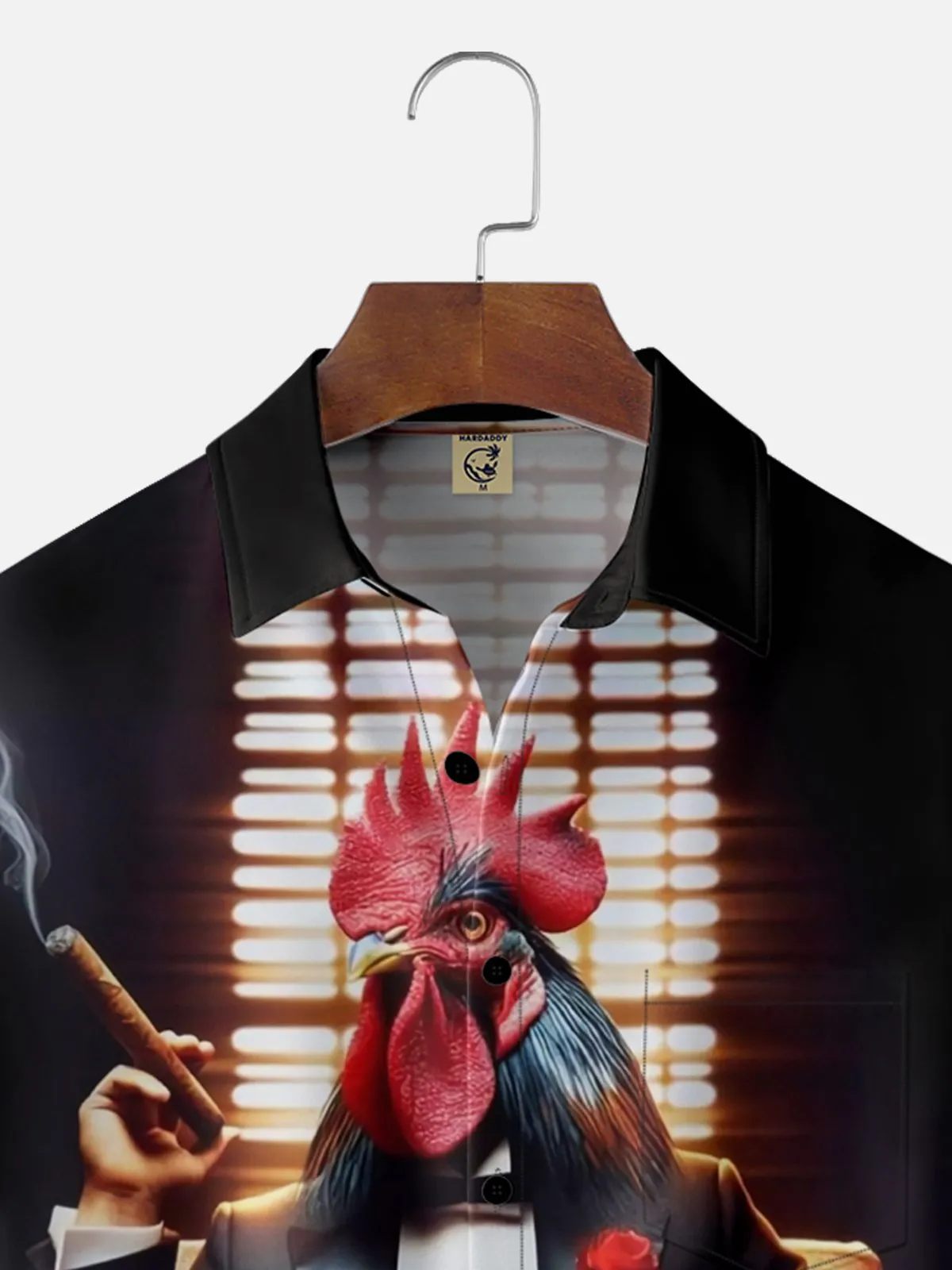 Moisture-wicking Cockfather Chicken Chest Pocket Casual Shirt