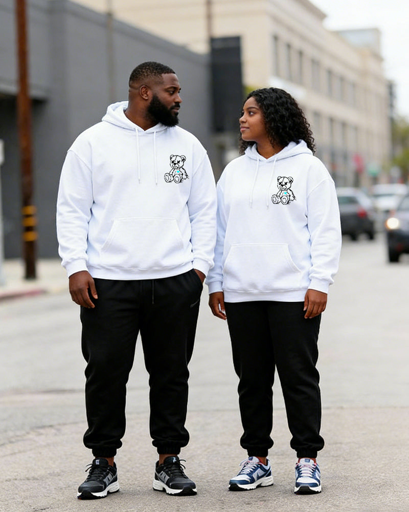 Big & Tall Couples Heartbreak Bear Print Hoodie Set
