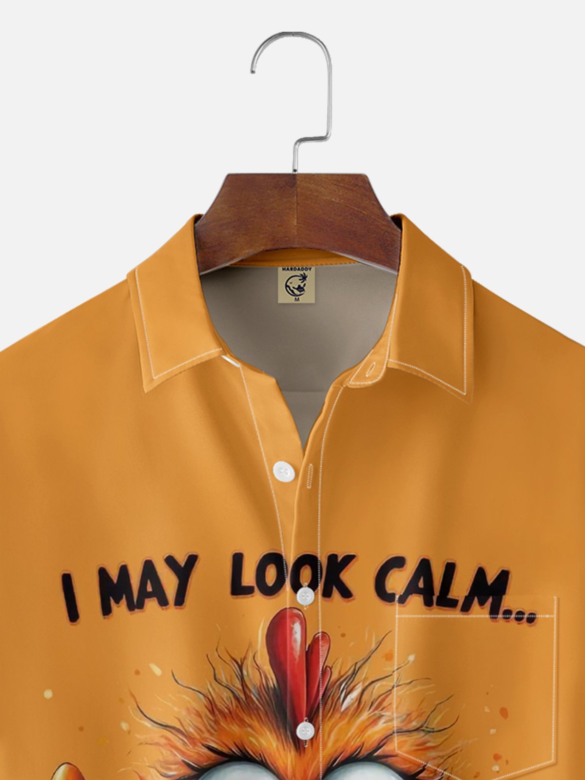 Moisture-wicking Angry Chicken Chest Pocket Hawaiian Shirt