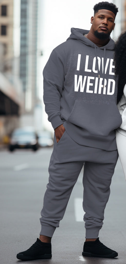 Couple Big & Tall Casual She I Love Weird I m Weird Hoodie Set