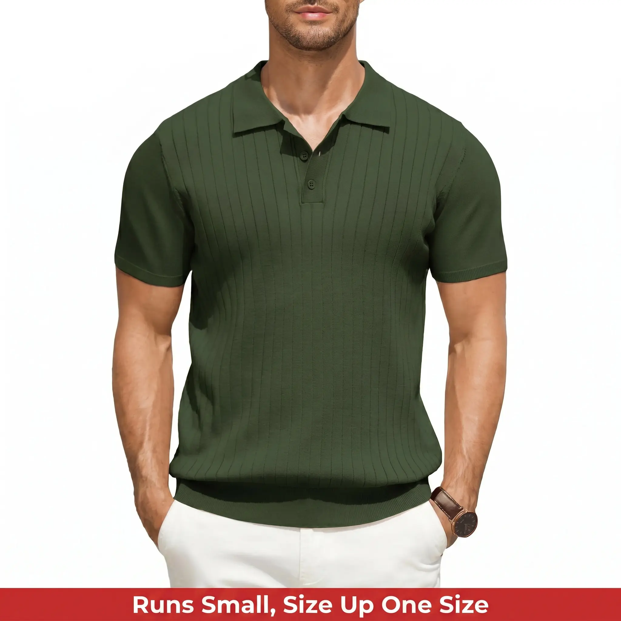 Men's Lightweight Knit Polo Shirt - Short Sleeve Casual