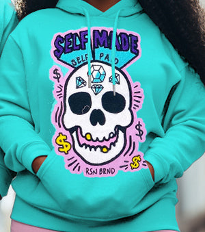 Couple Big & Tall Casual Outfit Self Made Skull Hoodie Set