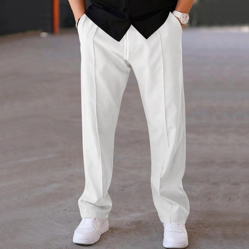 Men's Solid Color Loose Straight Casual Pants