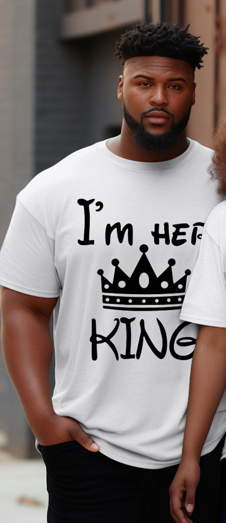 Couple Big & Tall I Am Queen/King Round Neck Short Sleeve T-Shirt