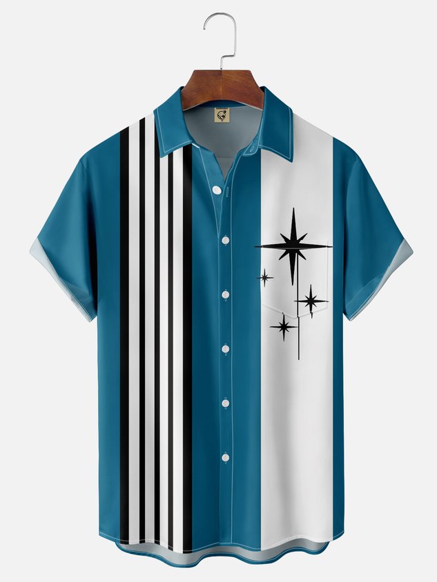 Hardaddy X Artist Funny Button Down Shirts Animal Toucans Chest Pocket Short Sleeve Vintage Bowling Shirt