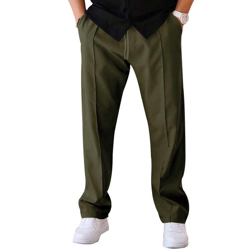 Men's Solid Color Loose Straight Casual Pants
