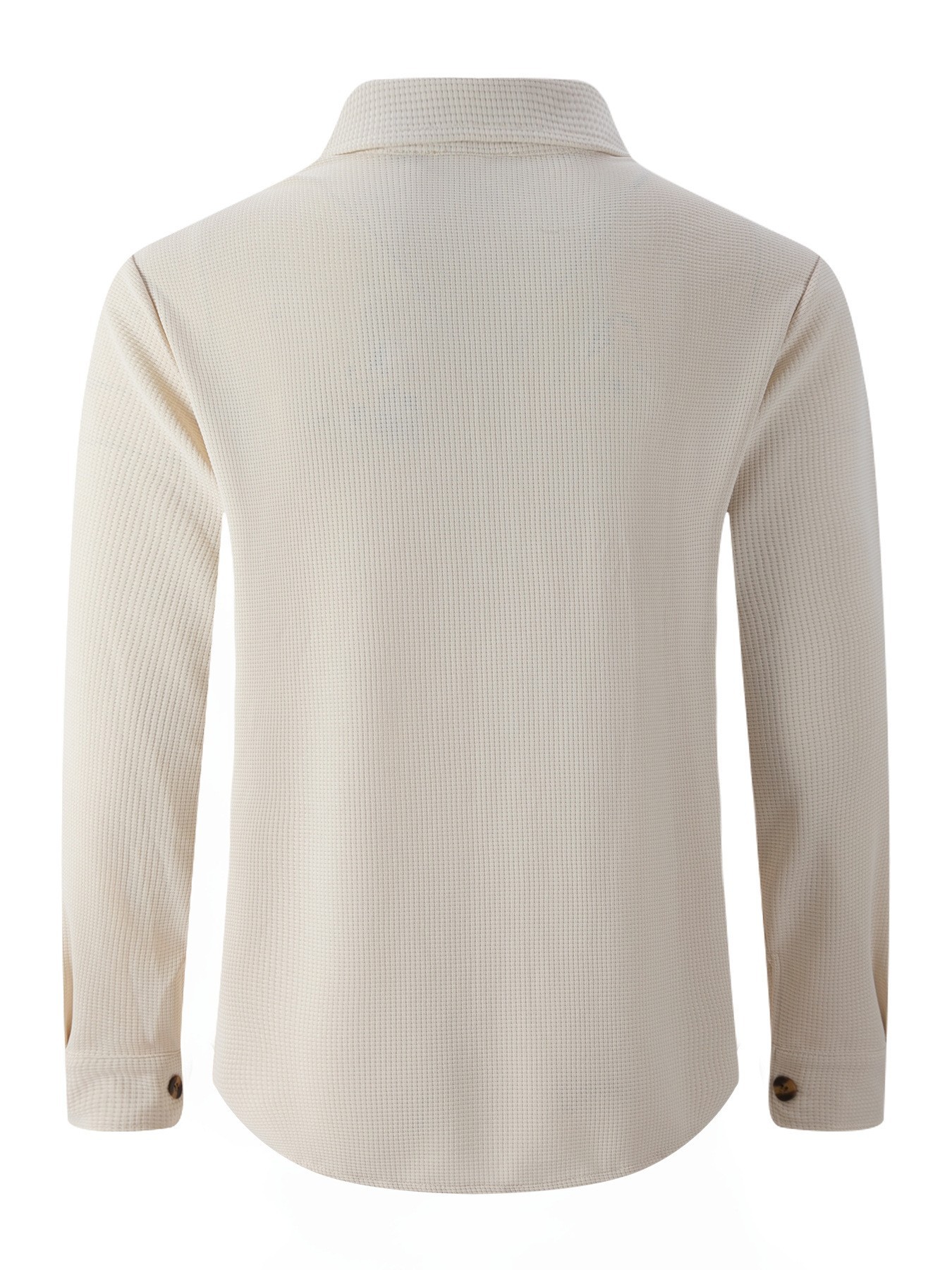 Waffle Solid Color Long Sleeves Blouses&Shirts Tops