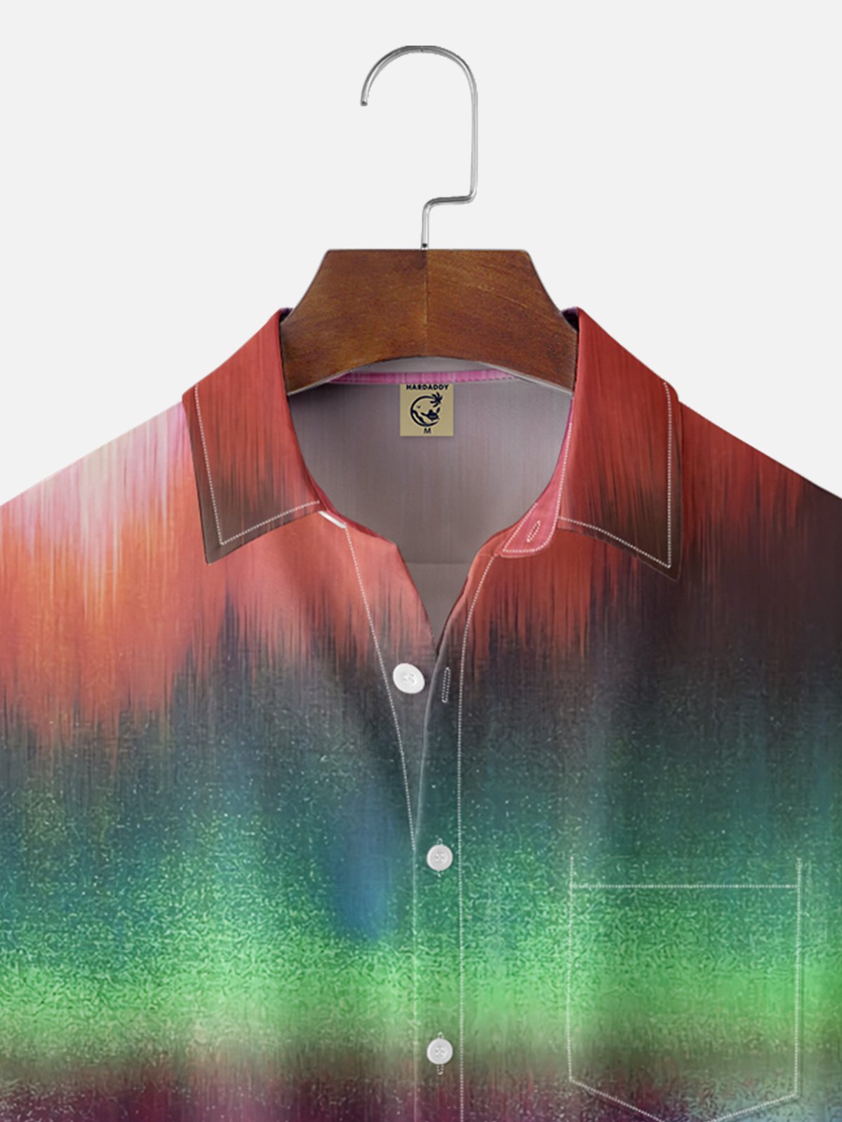 Moisture-wicking Gradient Color Chest Pocket Casual Shirt