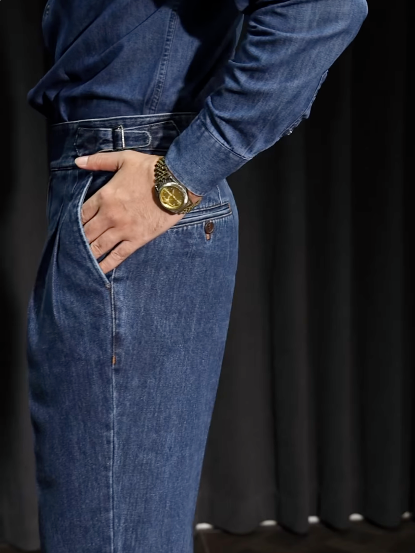 Men’s Neapolitan Vintage High-Waisted Straight-Leg Jeans