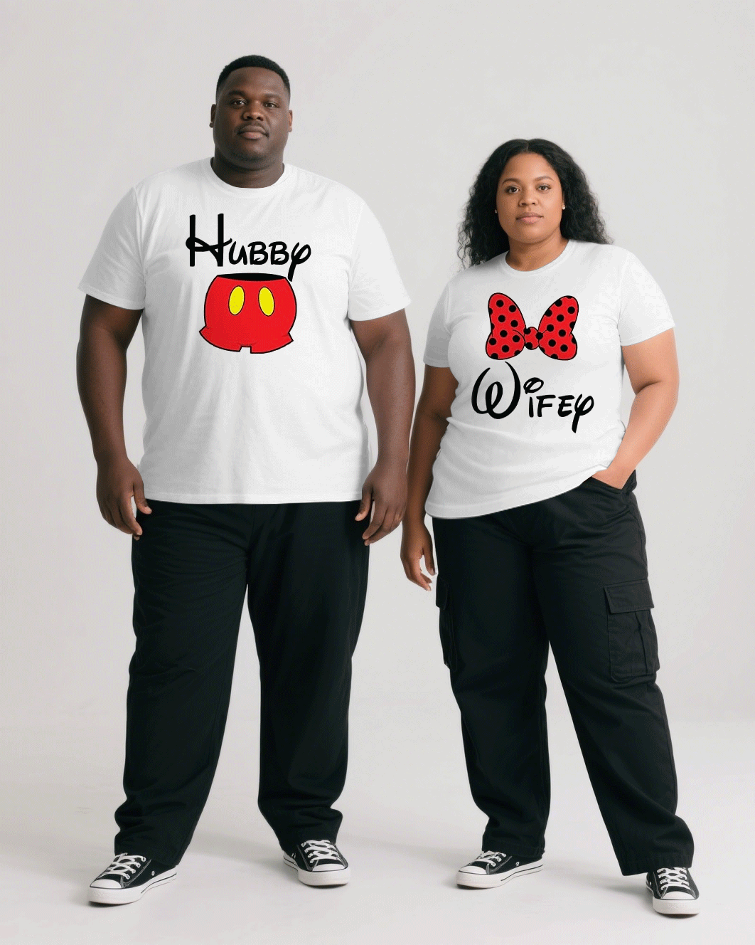 Big & Tall Men's Cartoon Fashion Fun Men's And Women's Crewneck Short Sleeve T-Shirts & Craft Pants Pants Couple Suit