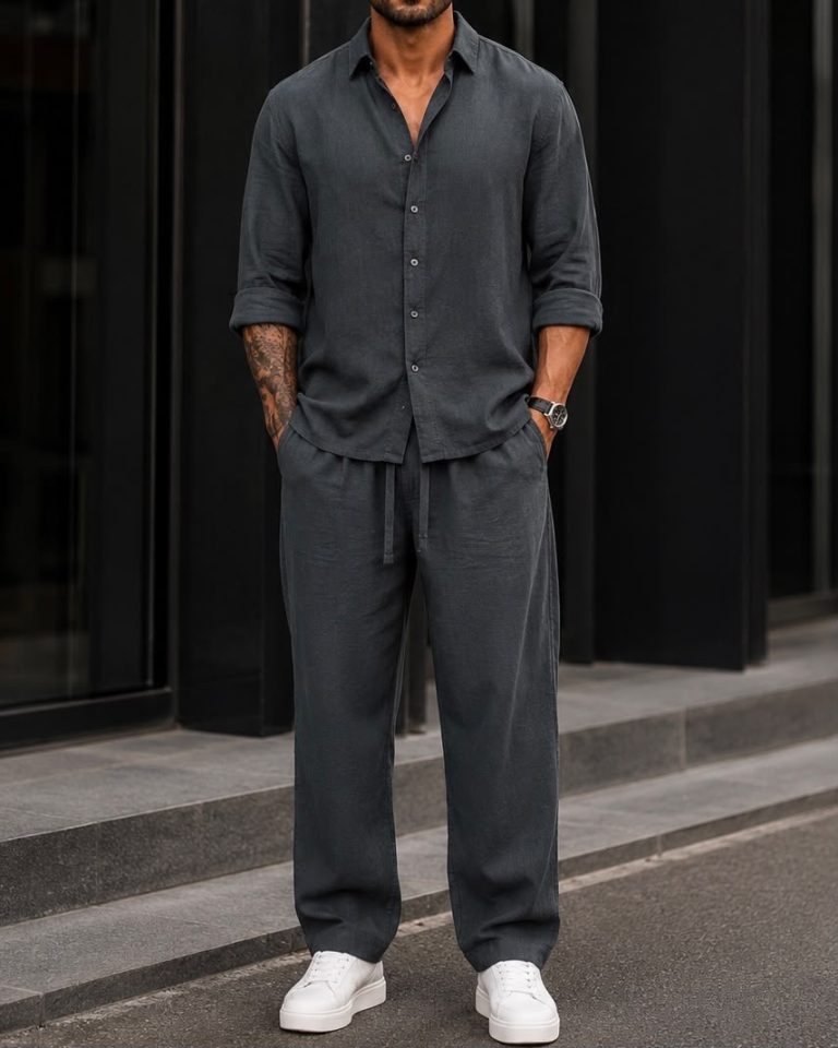Textured Summer Set – Dark Grey 