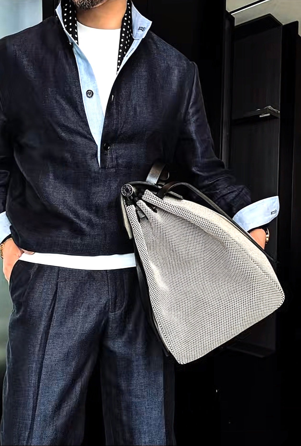 Premium Linen Mandarin Collar Suit