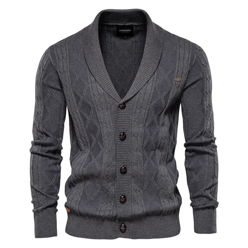Men's V-Neck Knitted Jacket