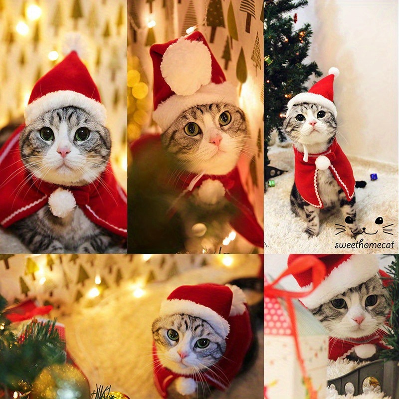 Pet Christmas Red Plush Hat，20*14Cm