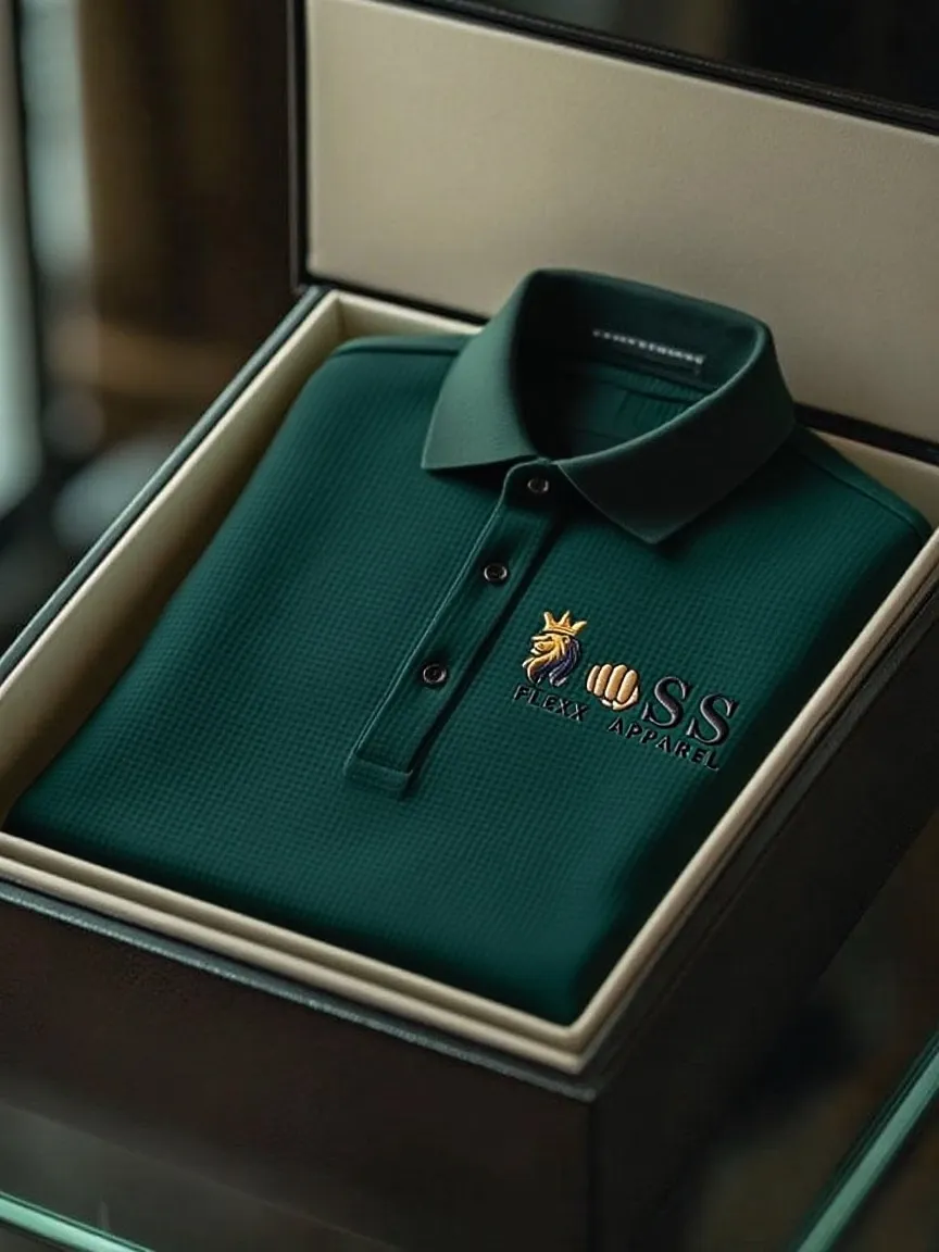 Men's Fashion Business Style Letter Printed Waffle Casual Short Sleeve POLO Shirt