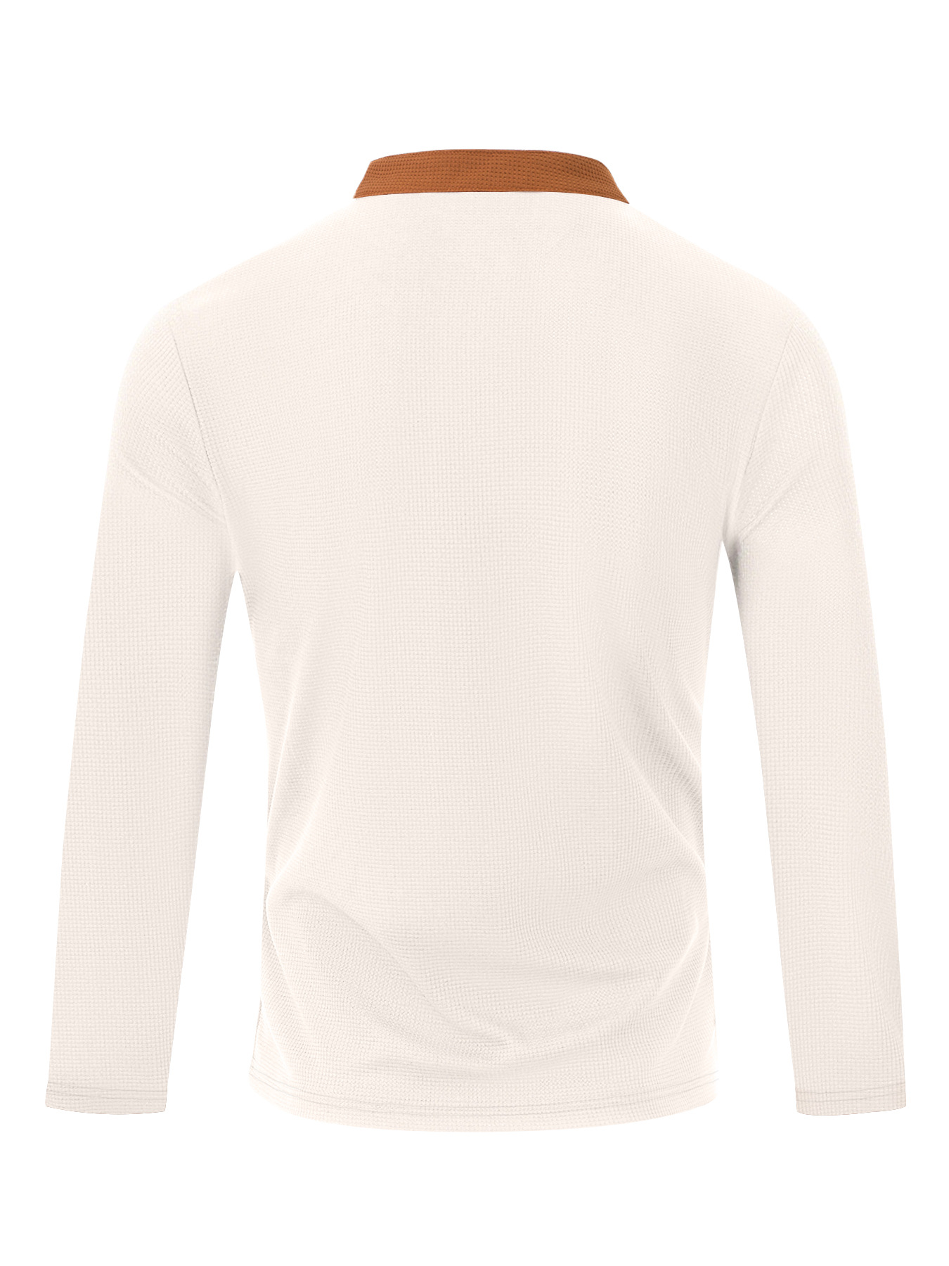 Men's Casual Solid Color Waffle V-Neckb Bandage Long Sleeved T-Shirts