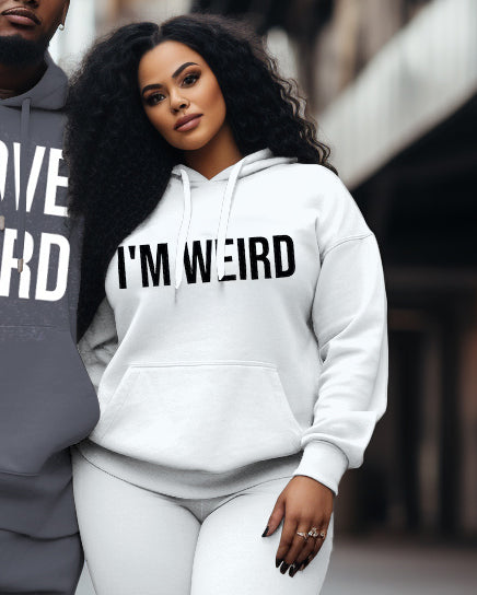 Couple Big & Tall Casual She I Love Weird I m Weird Hoodie Set