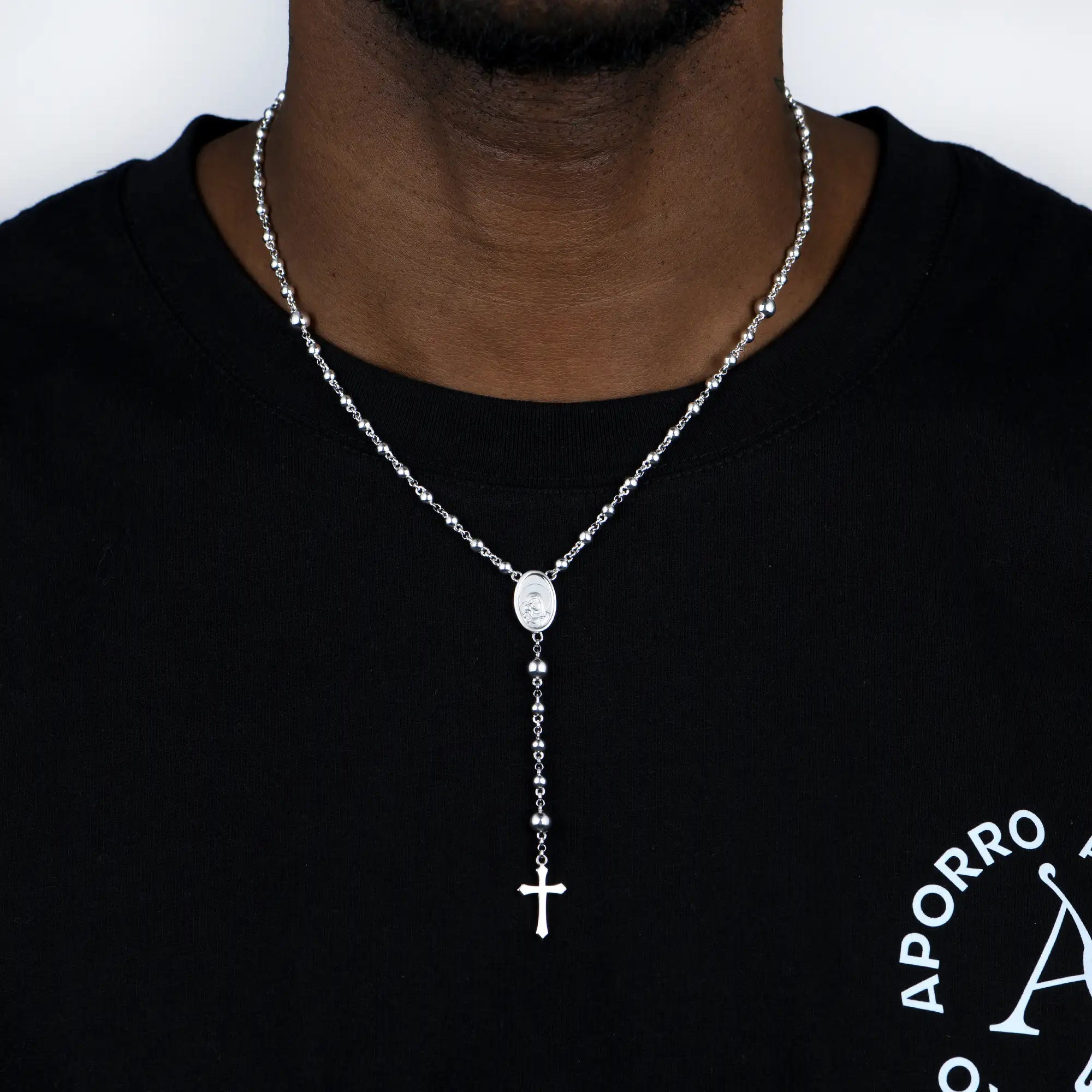 Custom Adjustable 14k Gold Virgin Mary Rosary Necklace