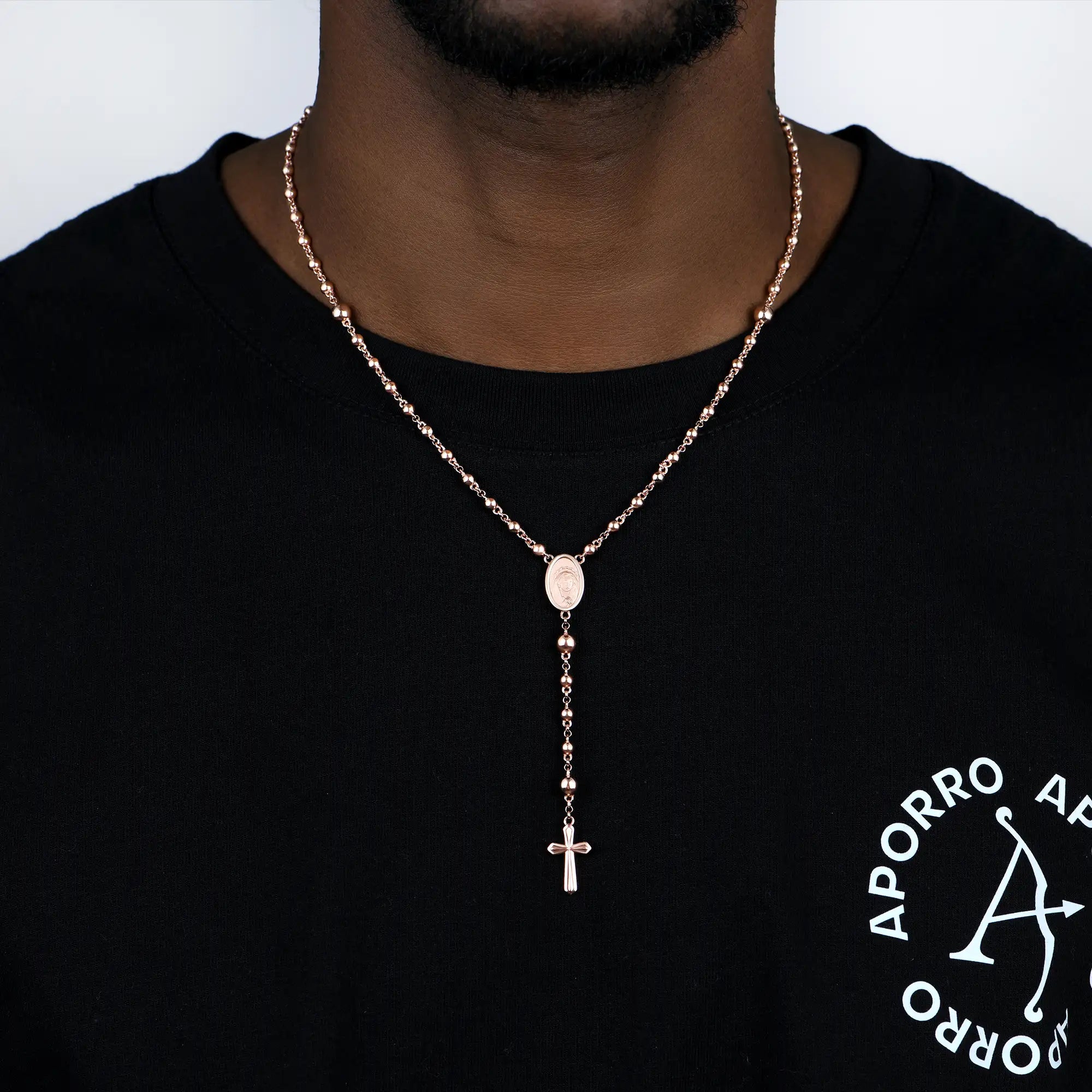 Custom Adjustable 14k Gold Virgin Mary Rosary Necklace