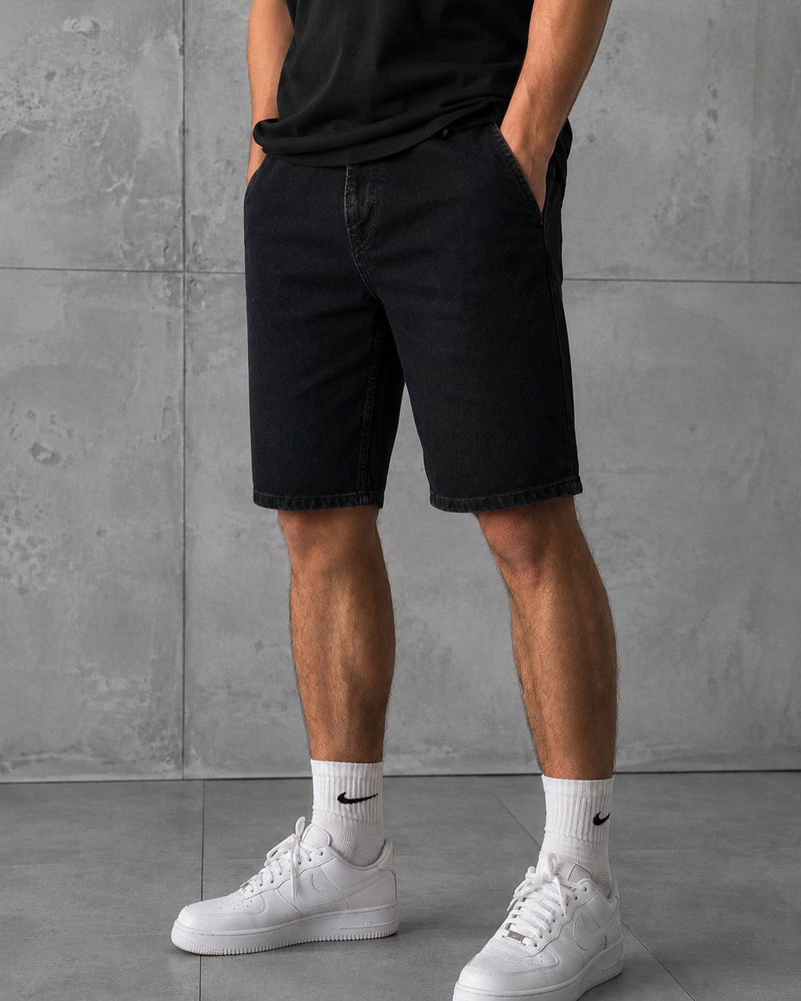Men's Casual Washed Denim Drawstring Shorts
