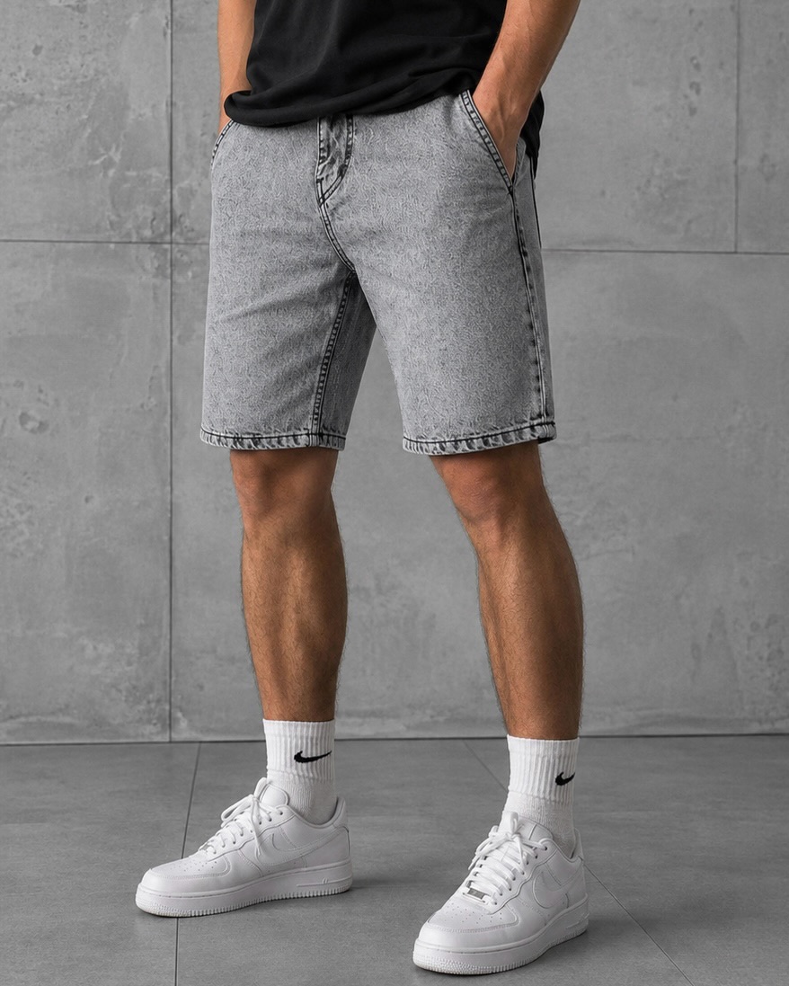 Men's Casual Washed Denim Drawstring Shorts