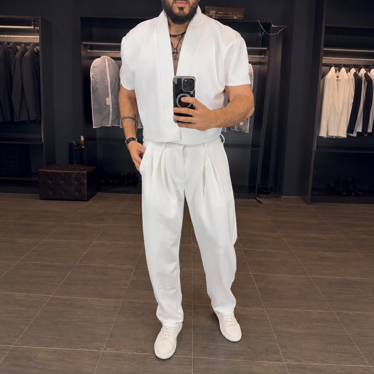 Premium Mandarin Collar 2-Piece Set | Old Money Style Breathable Set for Men