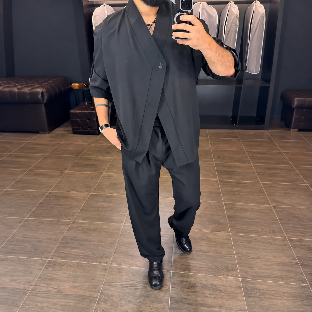 Premium Mandarin Collar 2-Piece Set | Old Money Style Breathable Set for Men