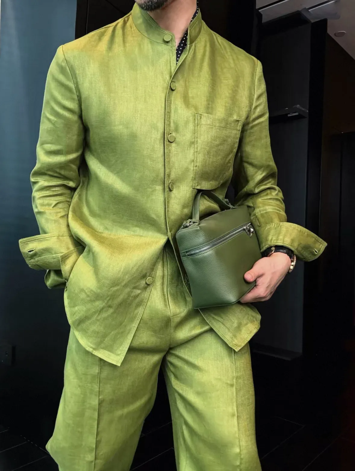 Premium Linen Mandarin Collar 2-Piece Suit | Old Money Style Breathable Set for Men