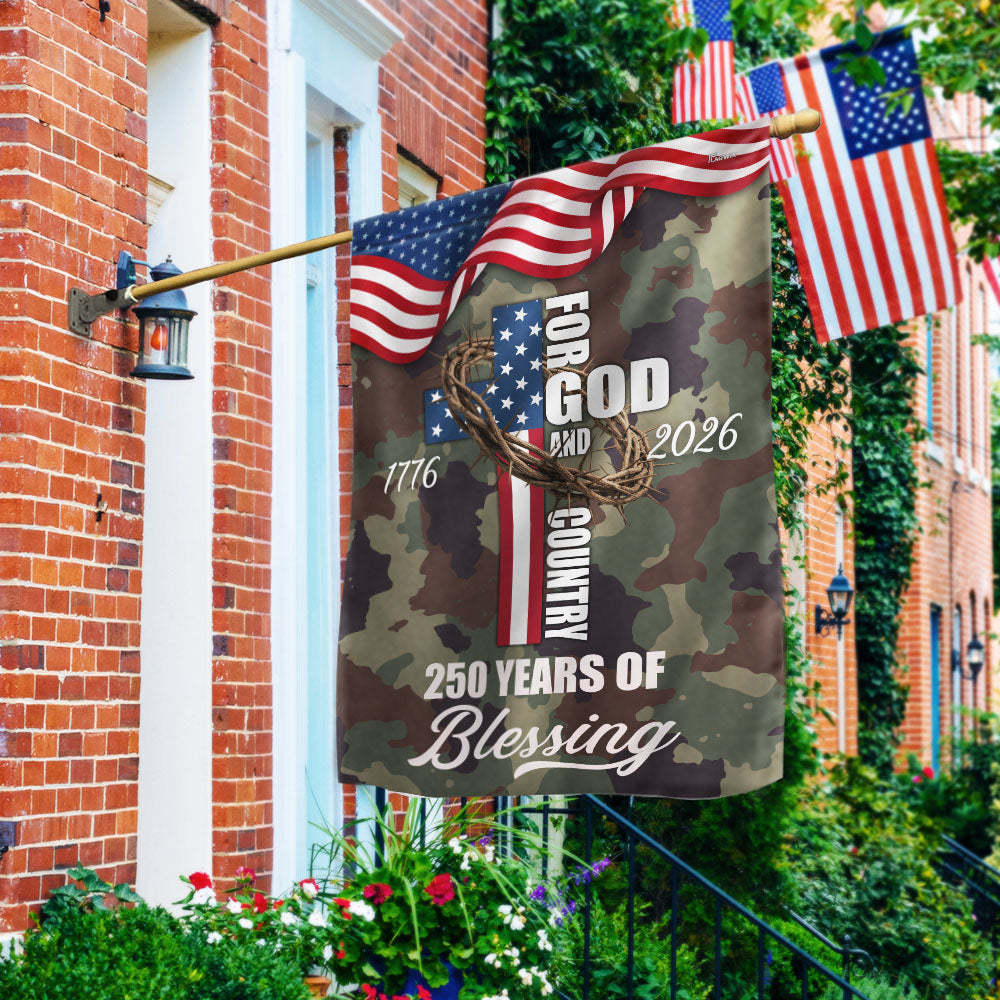 For God Country 250 Years of Blessing Flag, Patriotic 1776 2026 USA ...