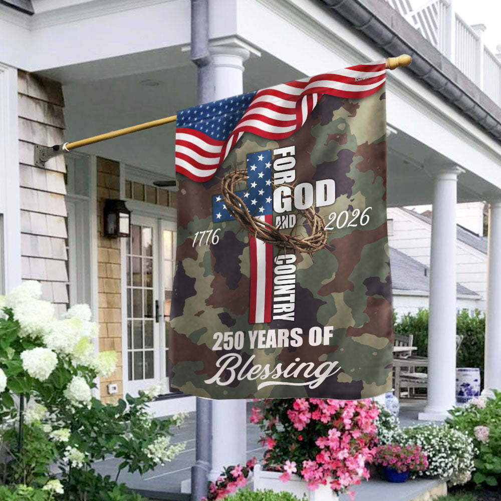 For God Country 250 Years of Blessing Flag, Patriotic 1776 2026 USA ...