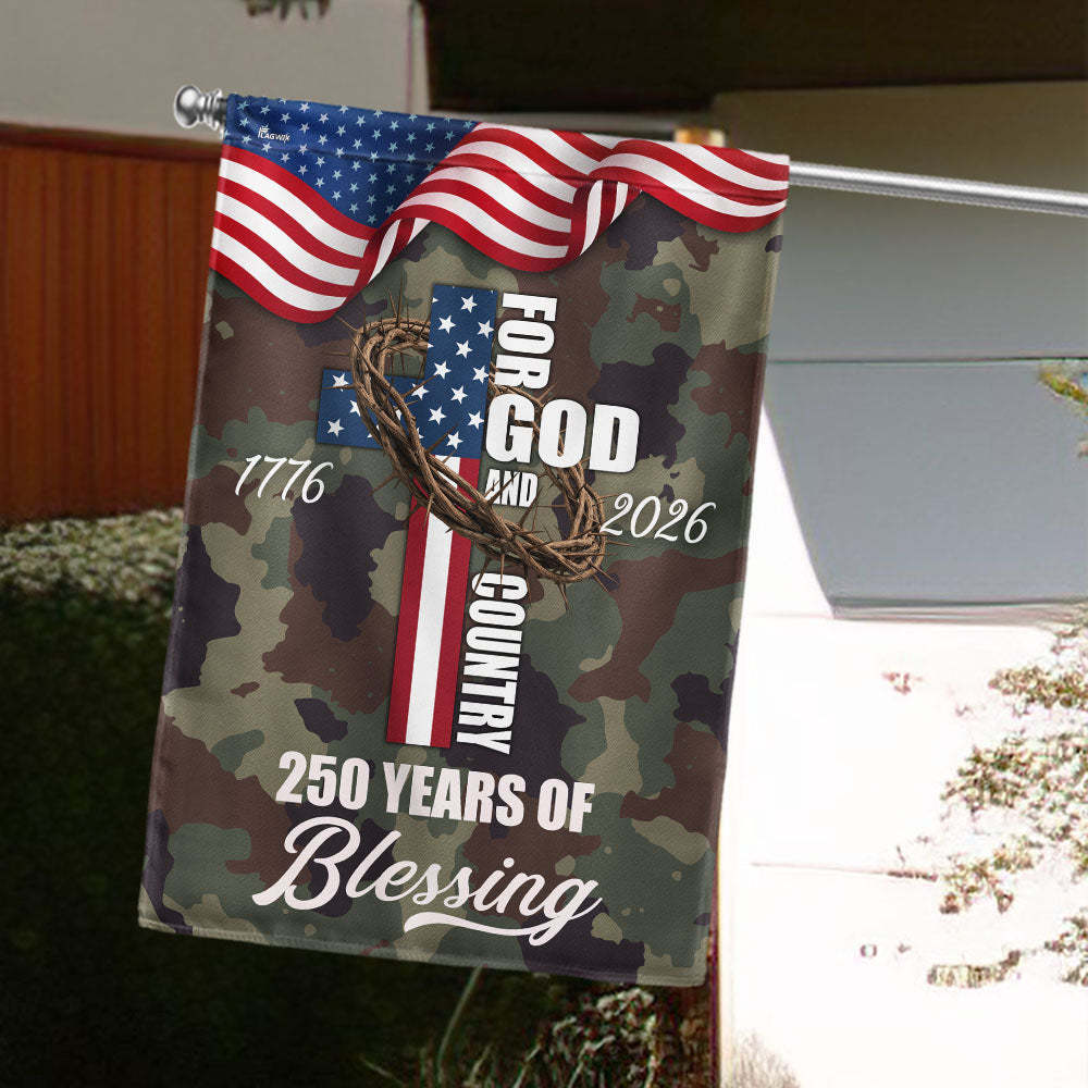 For God Country 250 Years of Blessing Flag, Patriotic 1776 2026 USA ...