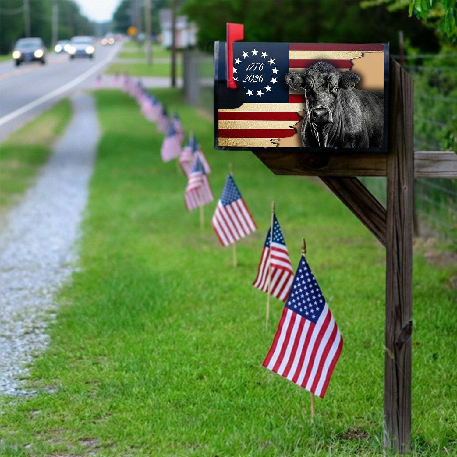 Black Angus Cattle 1776 2026 Proud Cow Farm Life Mailbox Cover ...