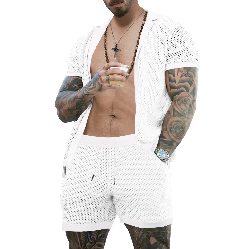 Men's Short Sleeve Shirt and Shorts Set