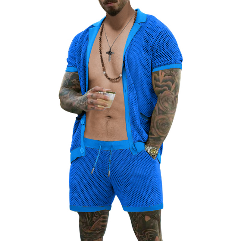 Men's Short Sleeve Shirt and Shorts Set