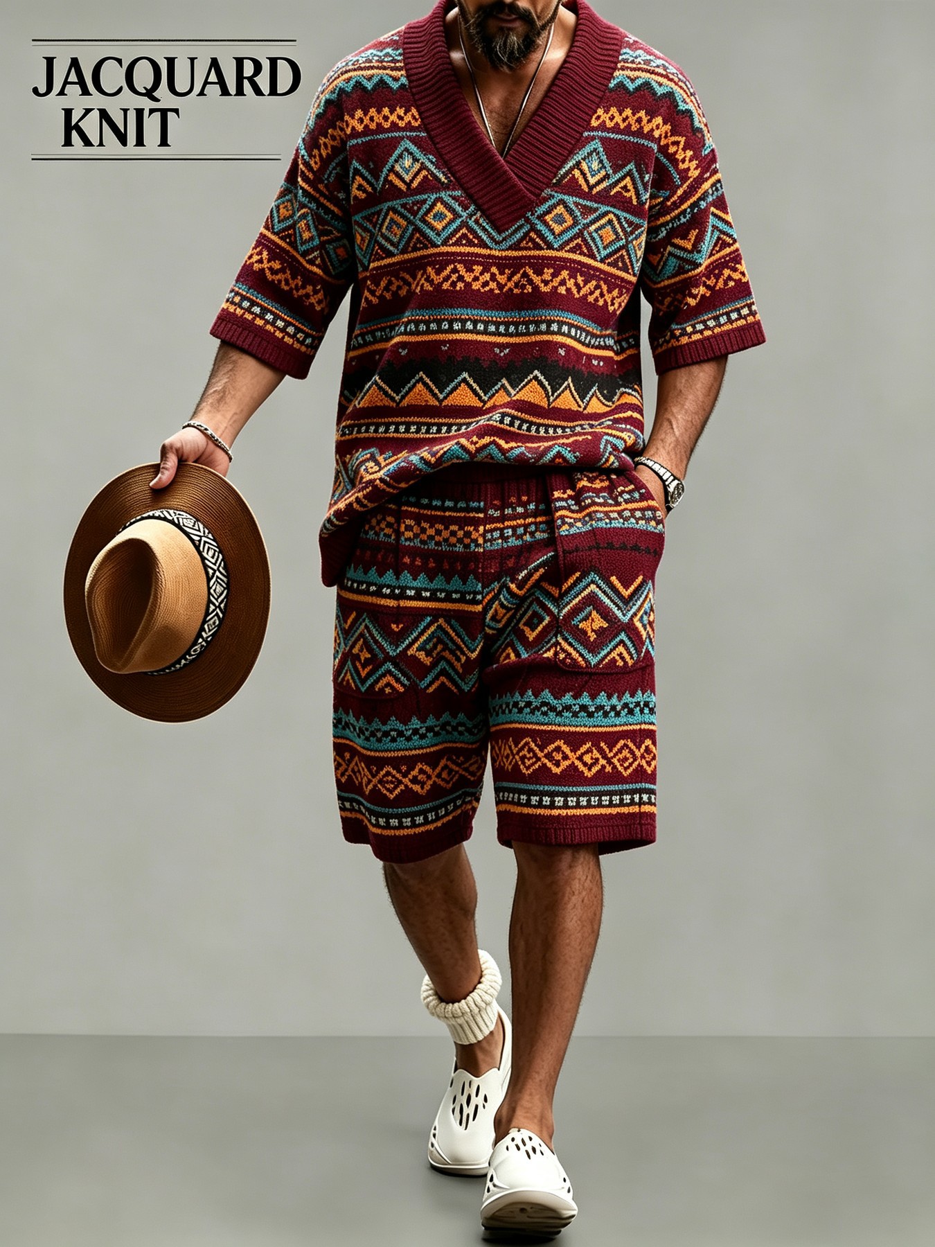 Men's Short Sleeve Shirt & Shorts Set