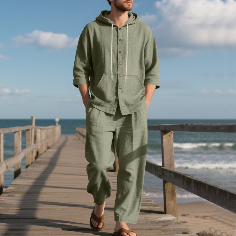 Men's Linen Shirt & Pants Set