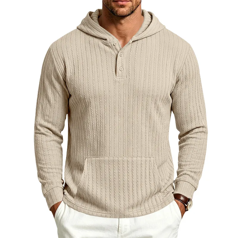 Men's Heavyweight Textured Long Sleeve Henley