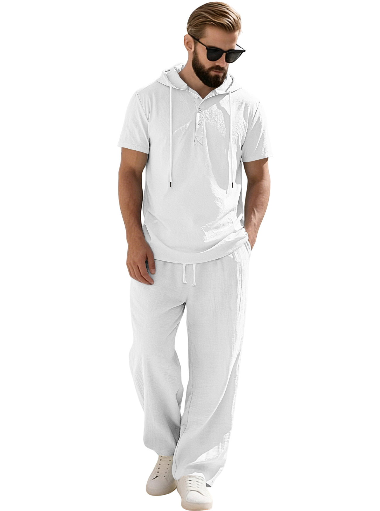 Men's Short Sleeve Hoodie & Pants Set