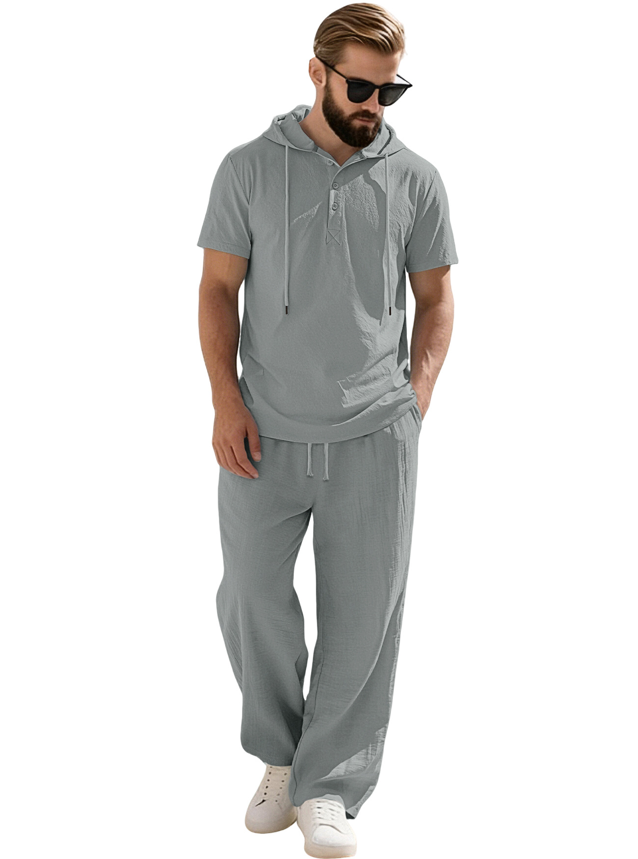 Men's Short Sleeve Hoodie & Pants Set