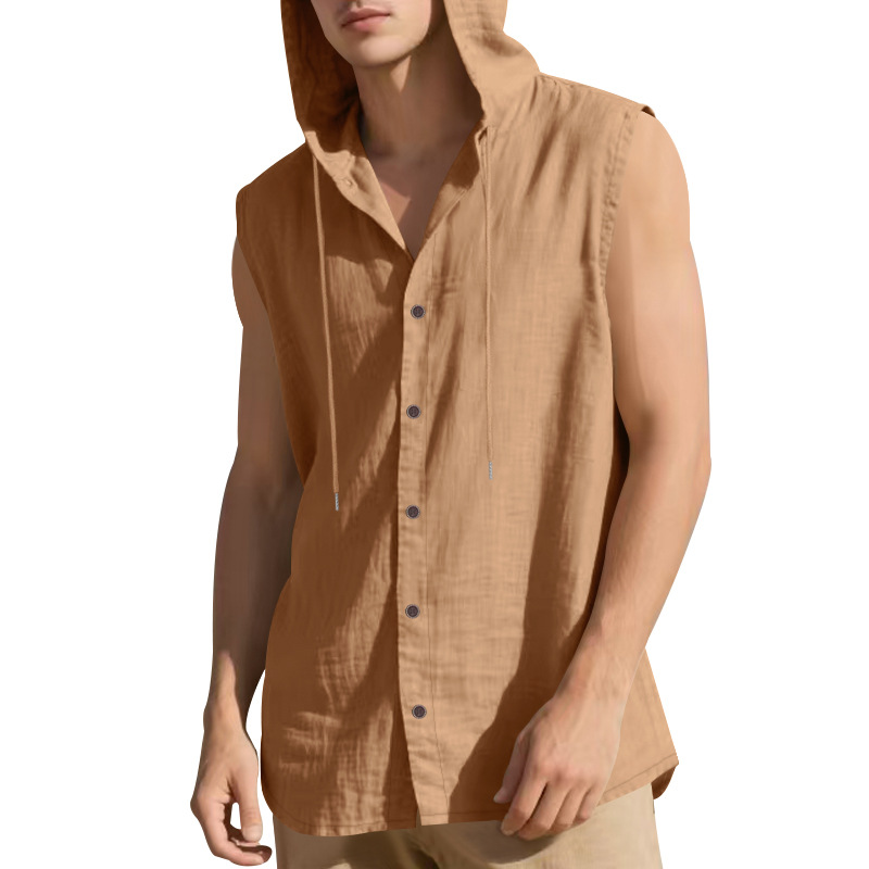 Men's Sleeveless Linen Shirt