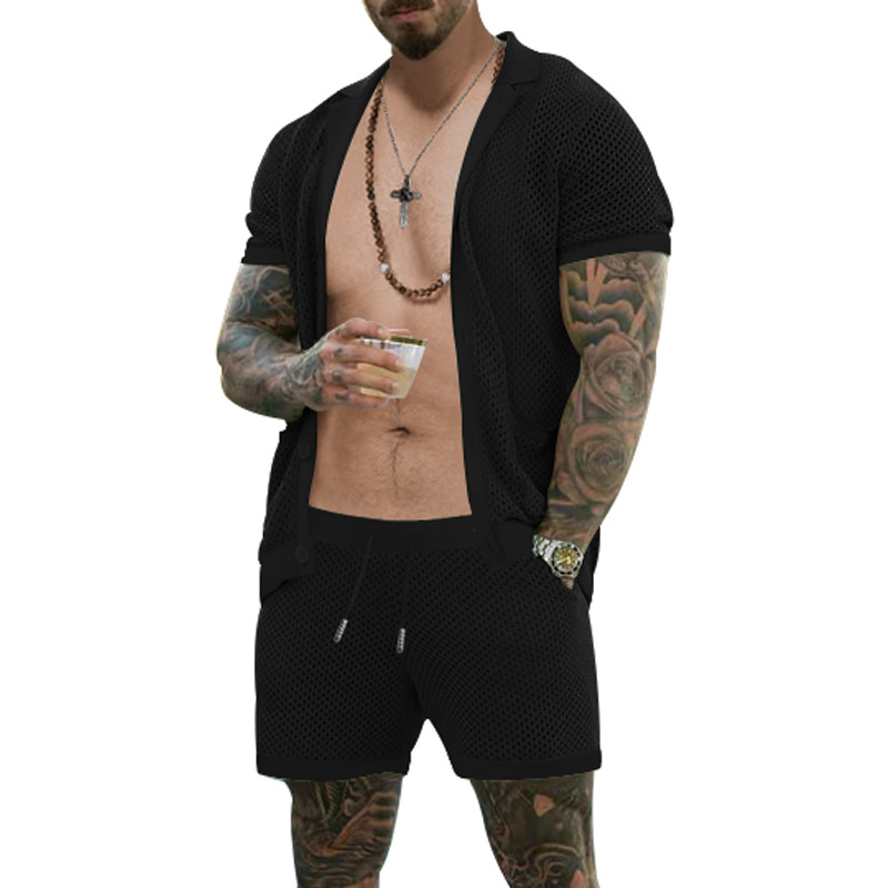 Men's Short Sleeve Shirt and Shorts Set
