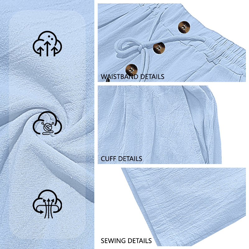 Men's Linen Relaxed Straight-Leg Pants