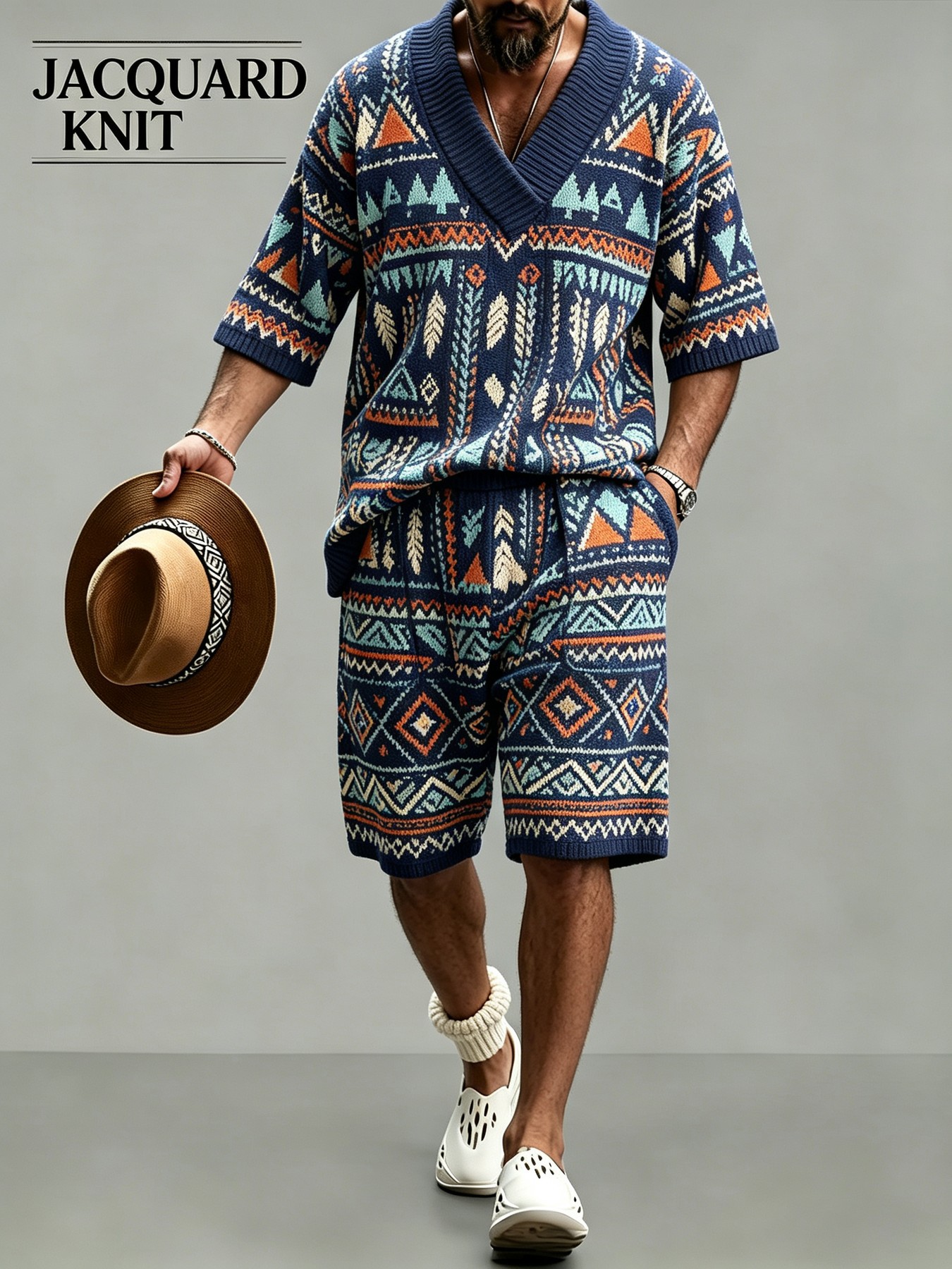 Men's Short Sleeve Shirt & Shorts Set