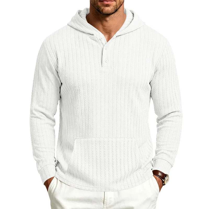 Men's Heavyweight Textured Long Sleeve Henley