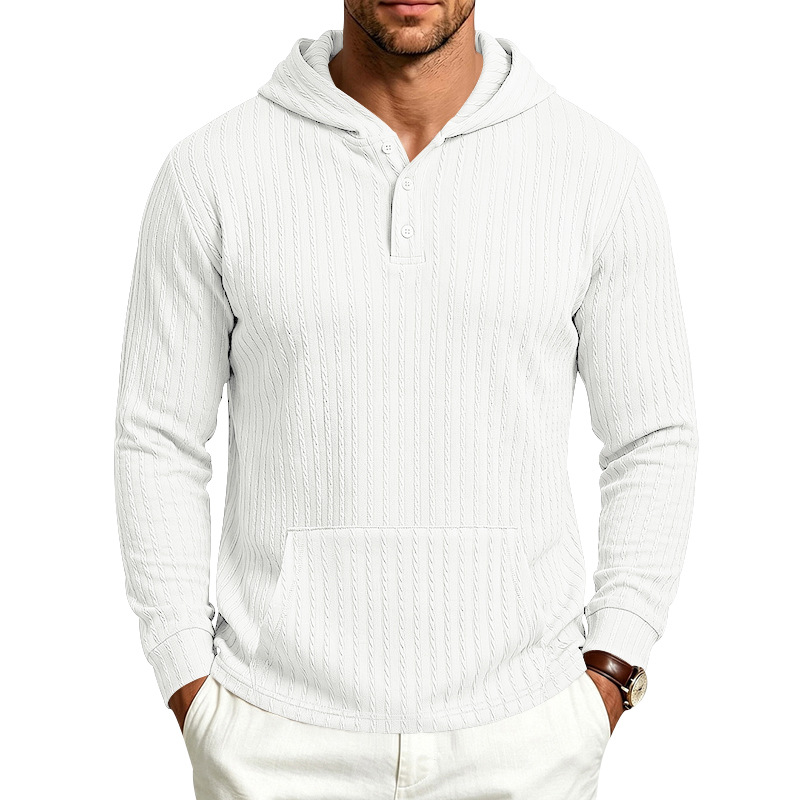 Men's Heavyweight Textured Long Sleeve Henley