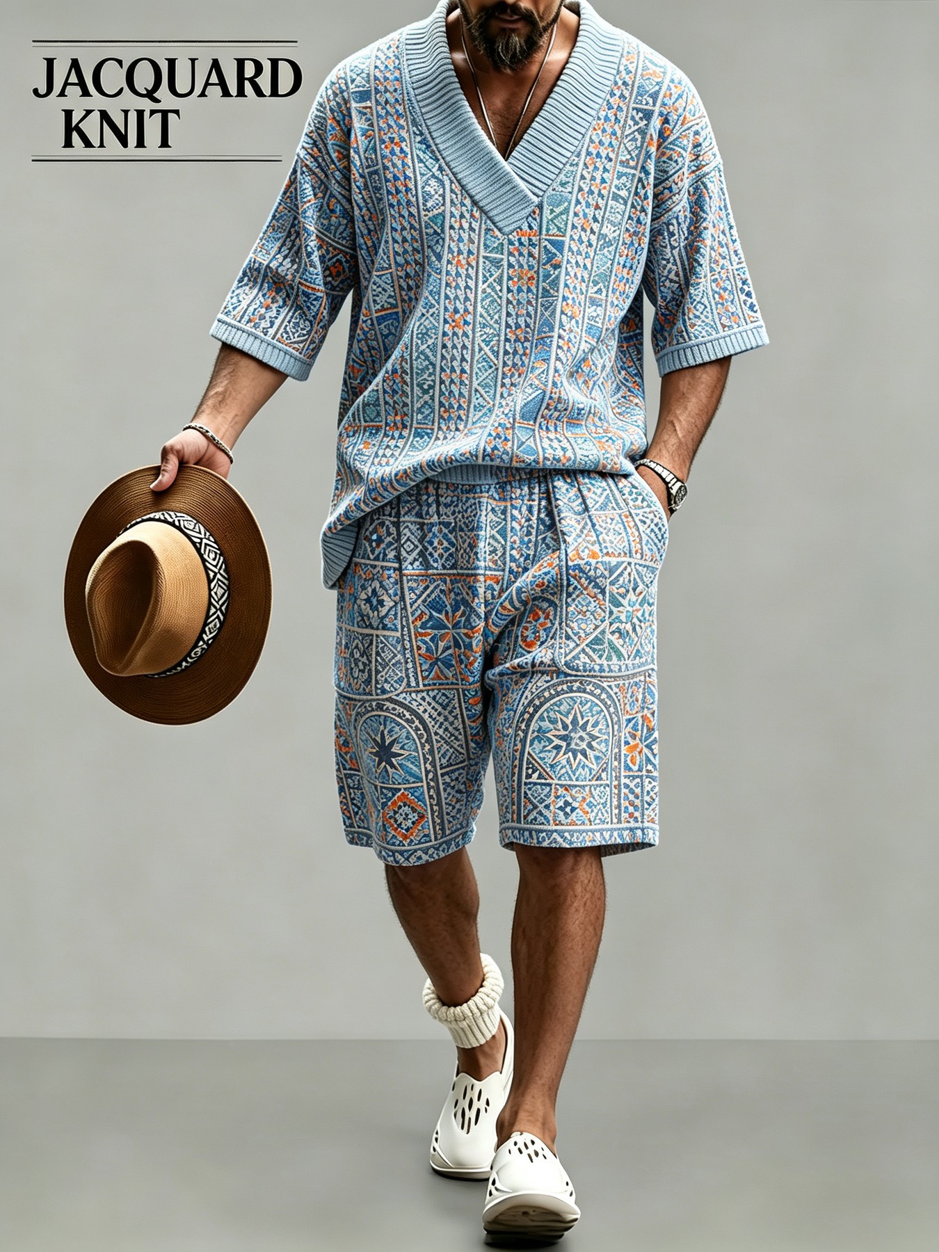 Men's Short Sleeve Shirt & Shorts Set