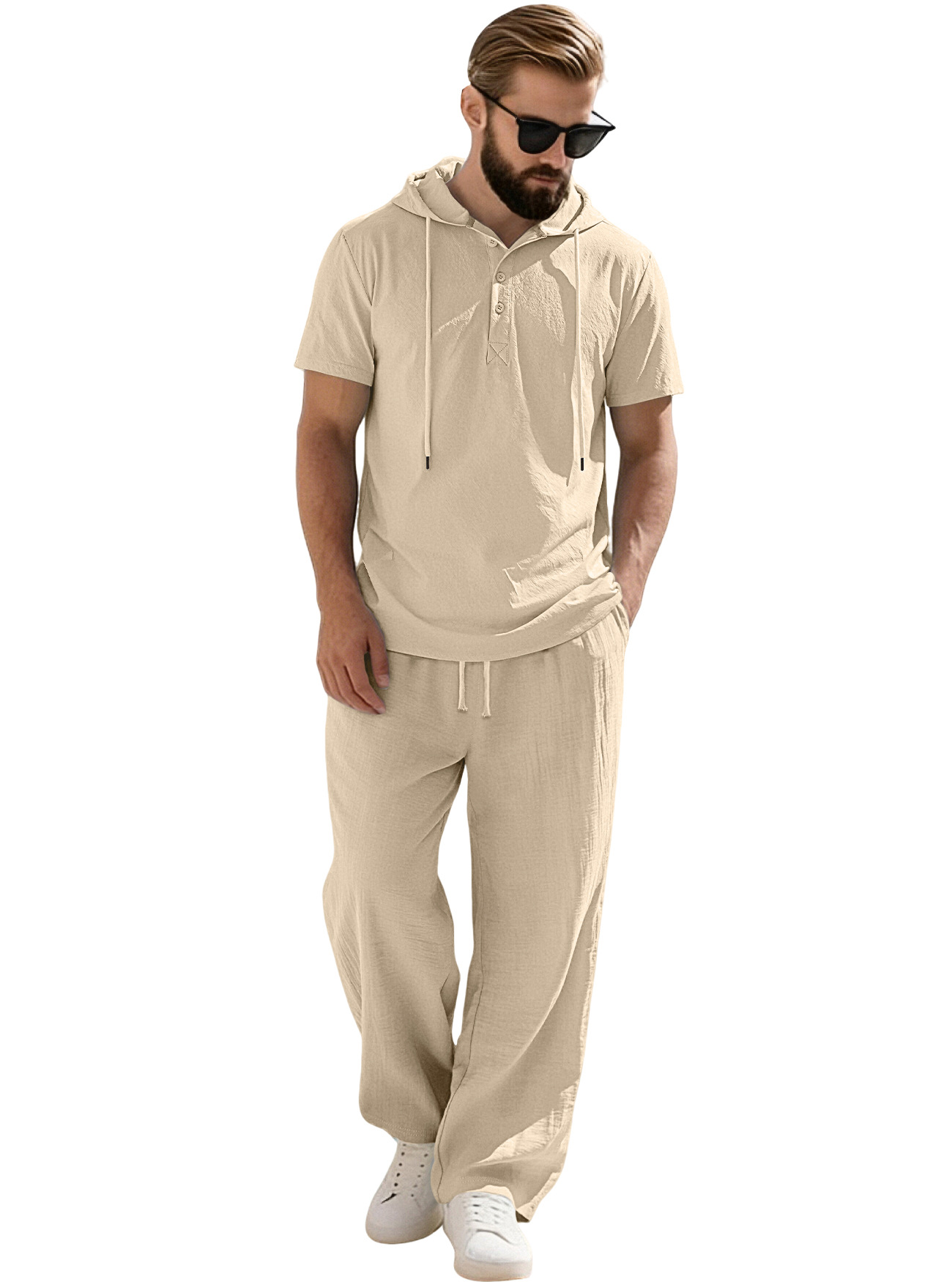 Men's Short Sleeve Hoodie & Pants Set