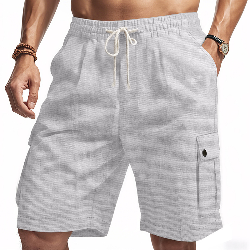 Men's Summer Linen Shorts, Casual Beach Style for Daily Wear