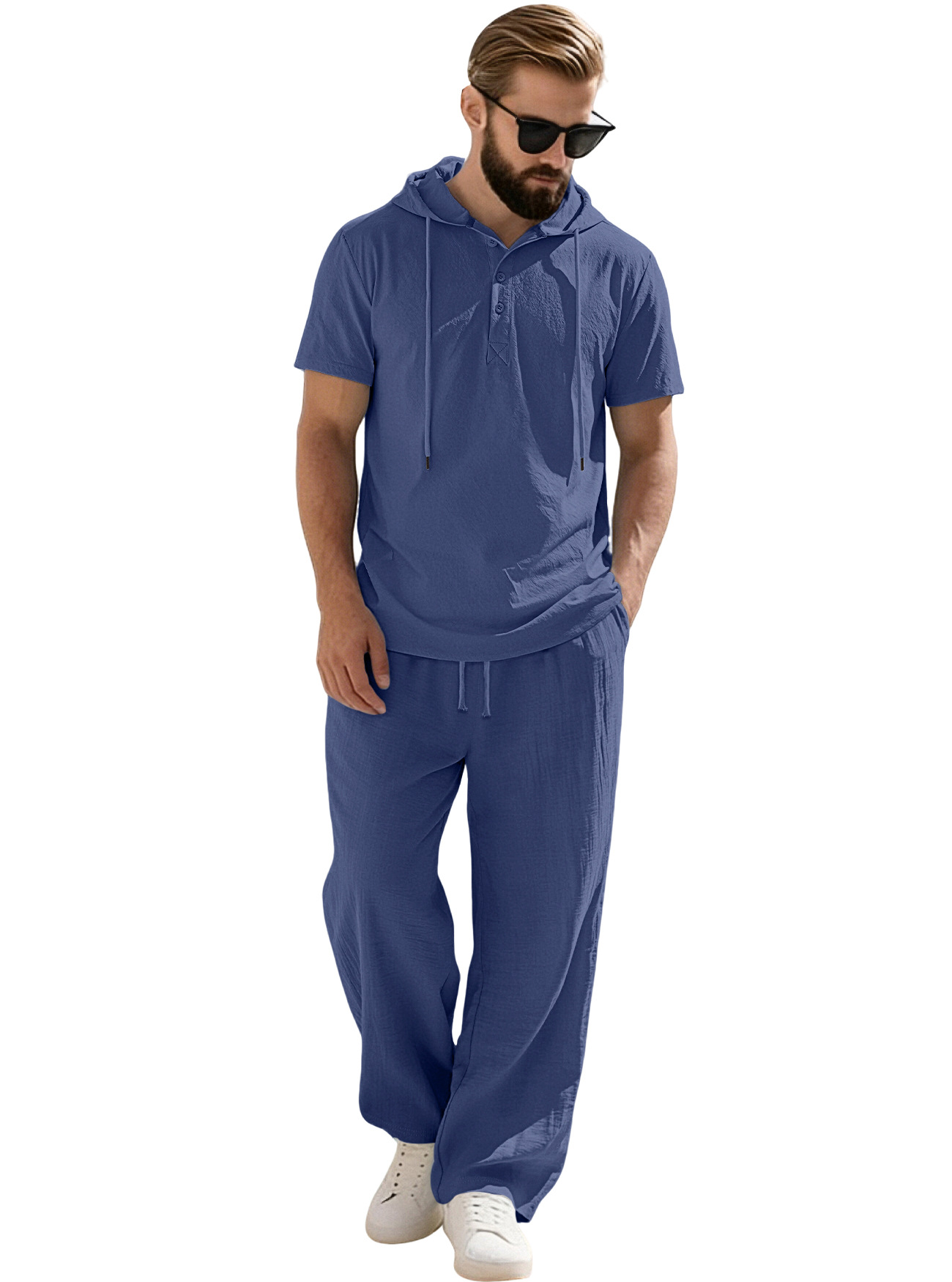 Men's Short Sleeve Hoodie & Pants Set
